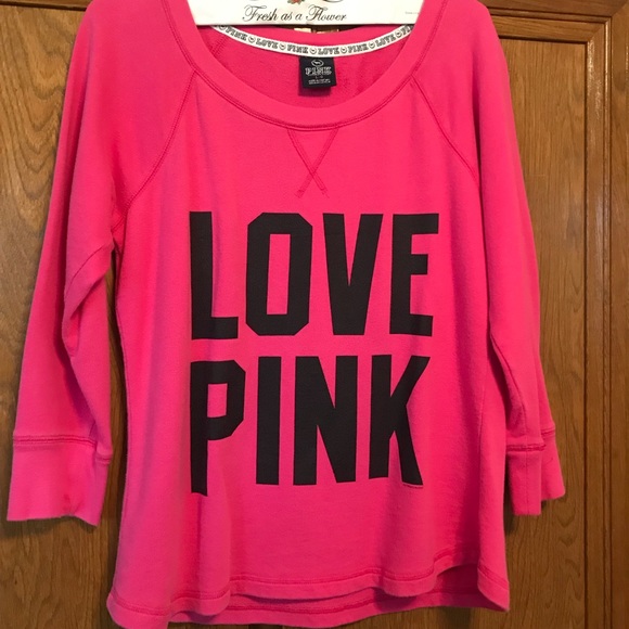 PINK Victoria's Secret Sweaters Love Pink Crewneck Sweatshirt Poshmark